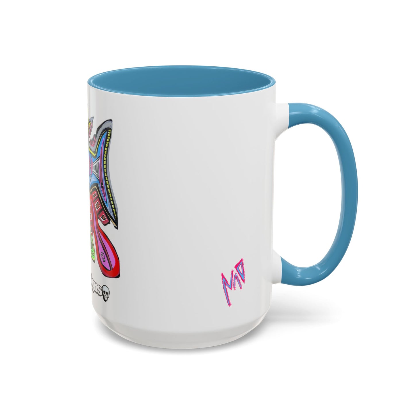 Colorful Shark Attack  Fish Accent Coffee Mug — Bold Nautical Art 11/15oz