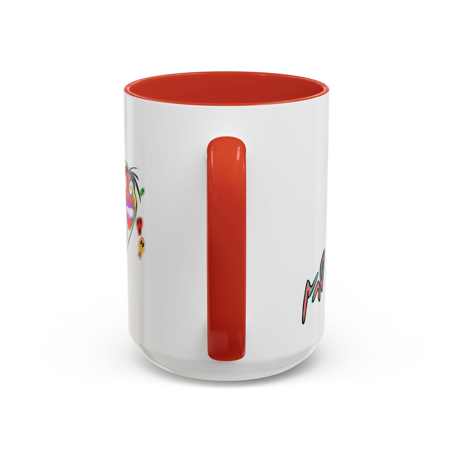 Colorful Tribal Mask Coffee Mug — Vibrant Skull Art Accent Mug (11/15oz)