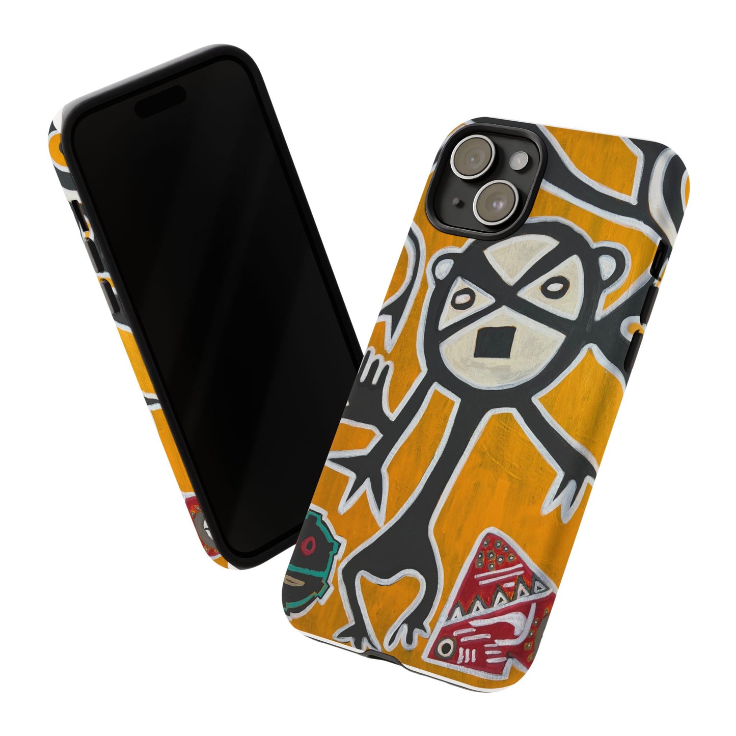 Abstract TAINO  Tribal Art Phone Case – Bold Orange Graphic Protective Cover