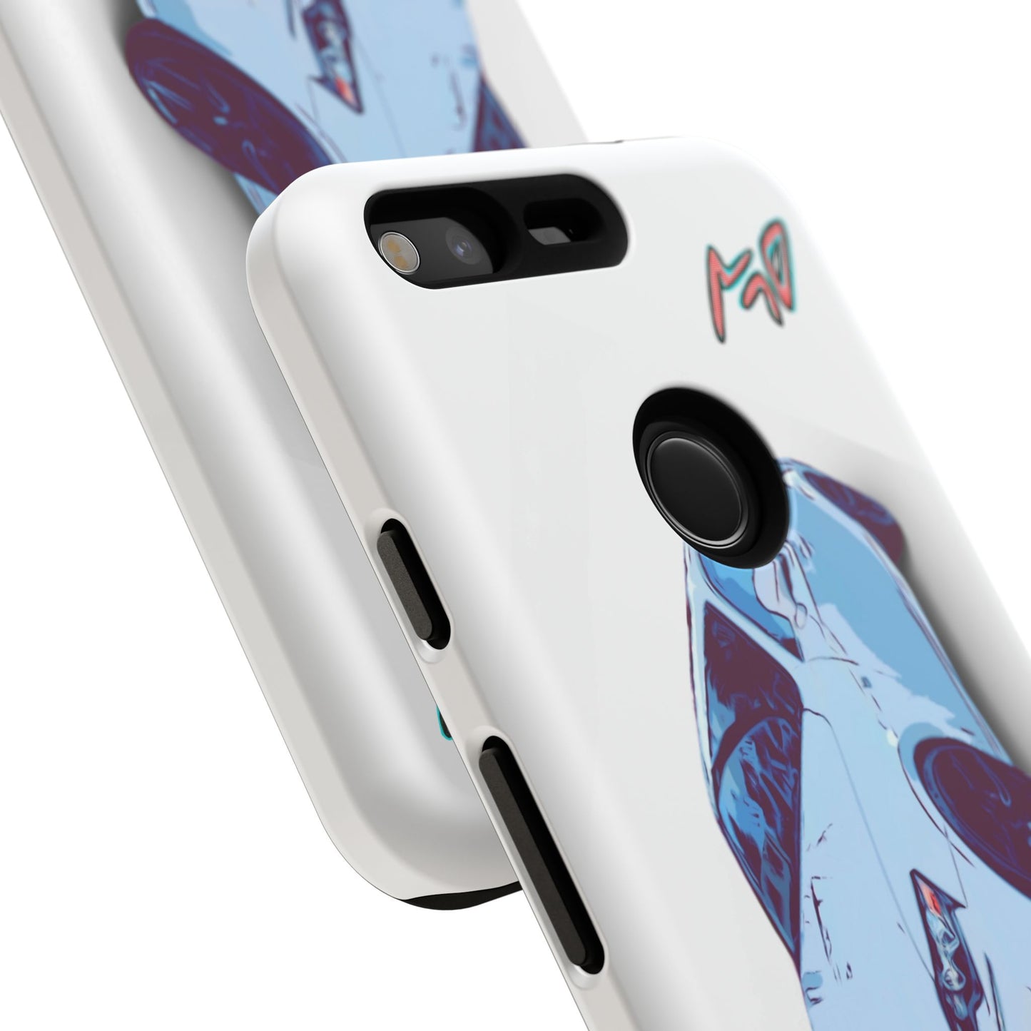 Melvin White Sports Car Phone Case - Retro Pop Art Supercar Protective Tough Case