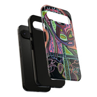 HEART ATTACK Abstract Neon Face Tough Phone Case – Vibrant Art Phone Cover