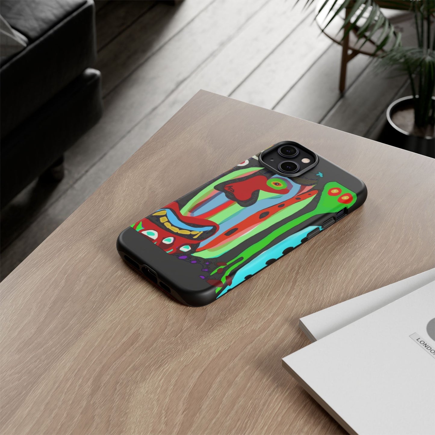 CRAZY.   Tribal Face Phone Case — Colorful Modern Art iPhone Cover
