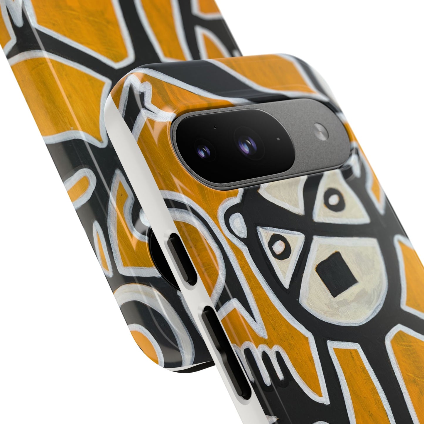 Abstract TAINO  Tribal Art Phone Case – Bold Orange Graphic Protective Cover