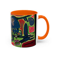 AFTER LIFE.  Abstract Tribal Art Coffee Mug — Colorful Surreal Accent Mug