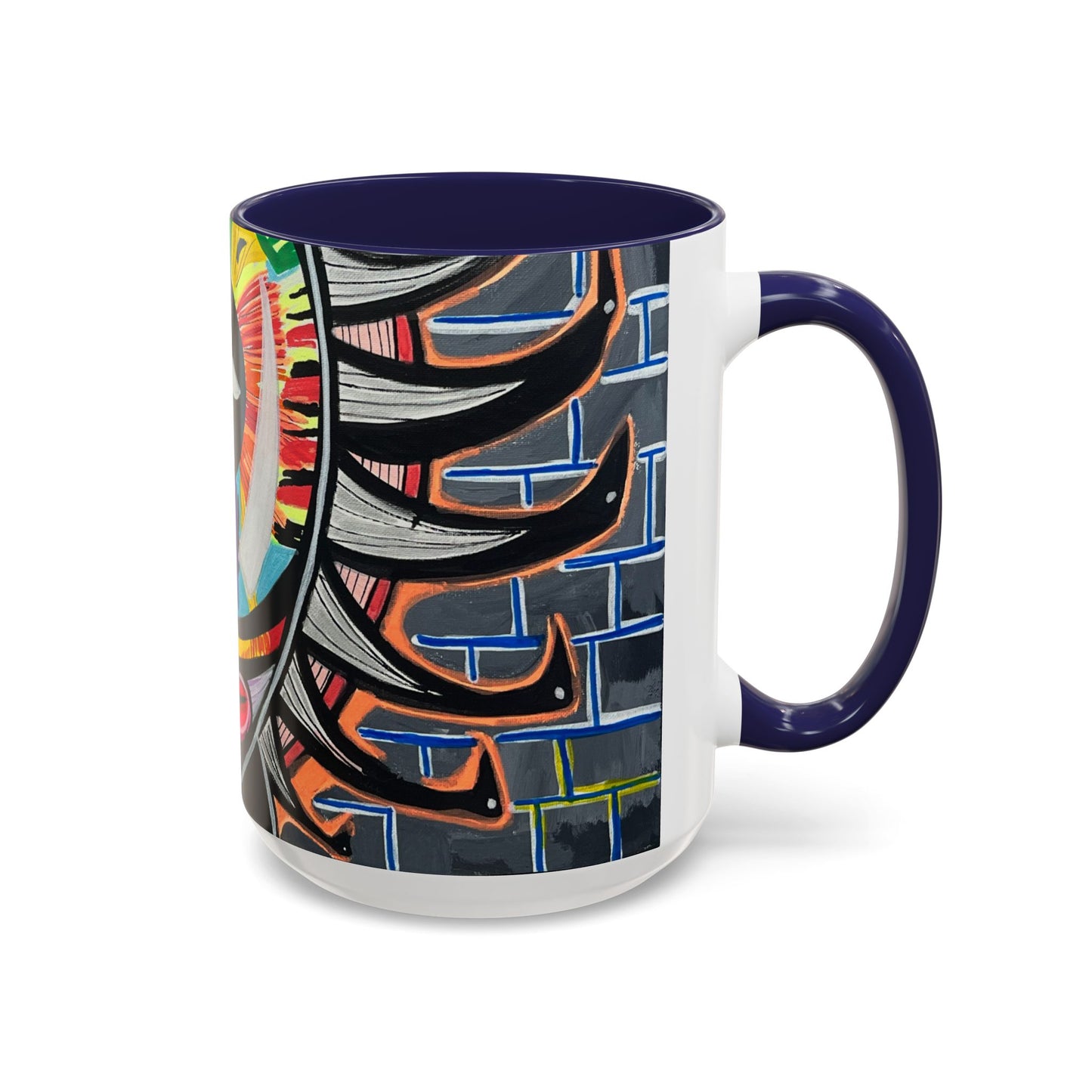 Abstract Street-Art Eye Coffee Mug — Colorful Graffiti Accent Mug (11/15 oz)