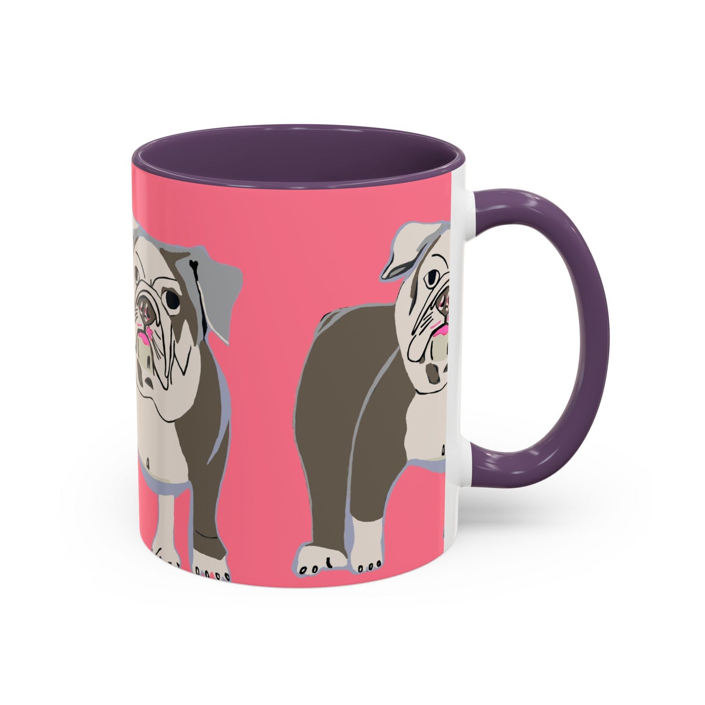 Bulldog Accent Coffee Mug — Cute Pink Dog Lover Mug (11/15oz)