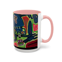 AFTER LIFE2.0  Abstract Neon Doodle Coffee Mug — Colorful Surreal Art Accent Mug (11/15oz)