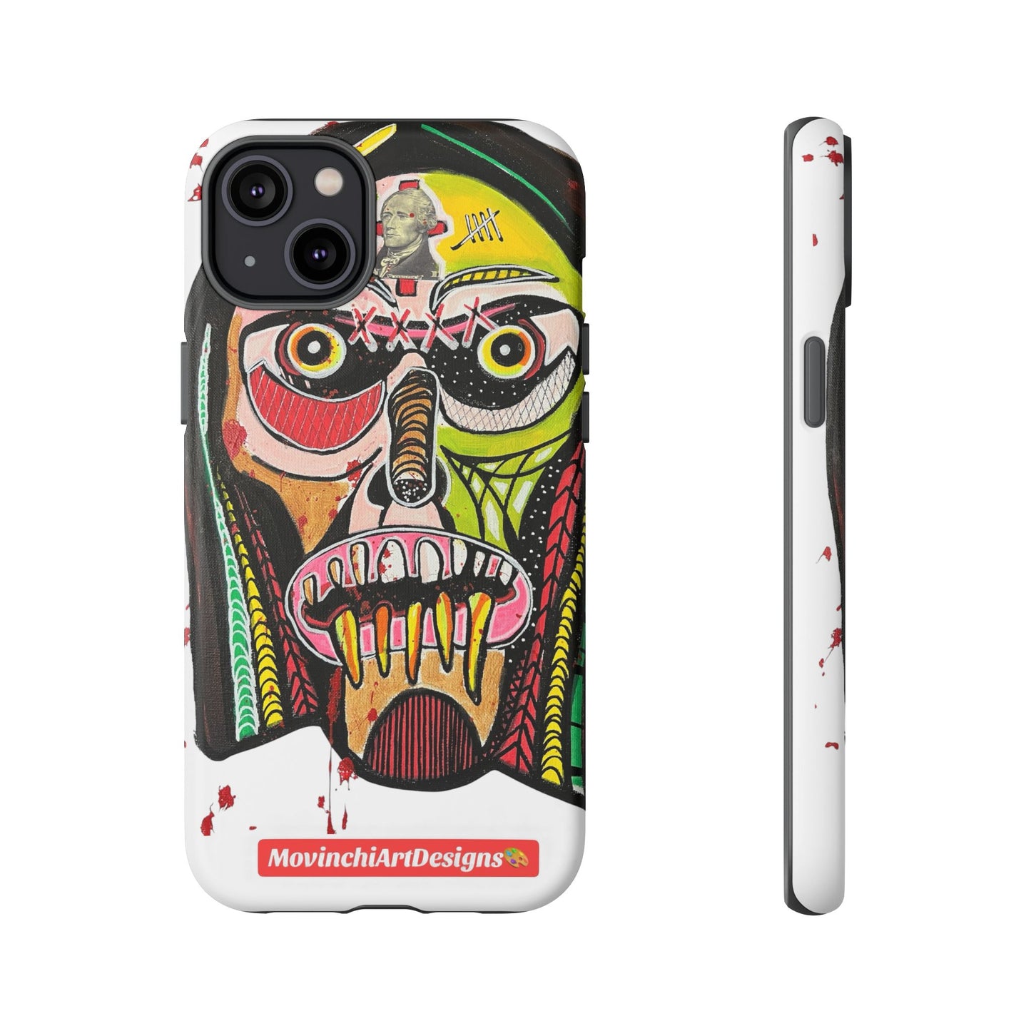 KUNTA.  Abstract Tribal Skull Phone Case — Colorful Street Art Protective Cover