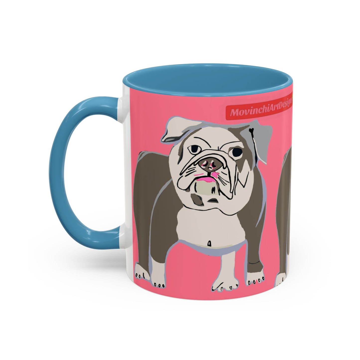Bulldog Accent Coffee Mug — Cute Pink Dog Lover Mug (11/15oz)