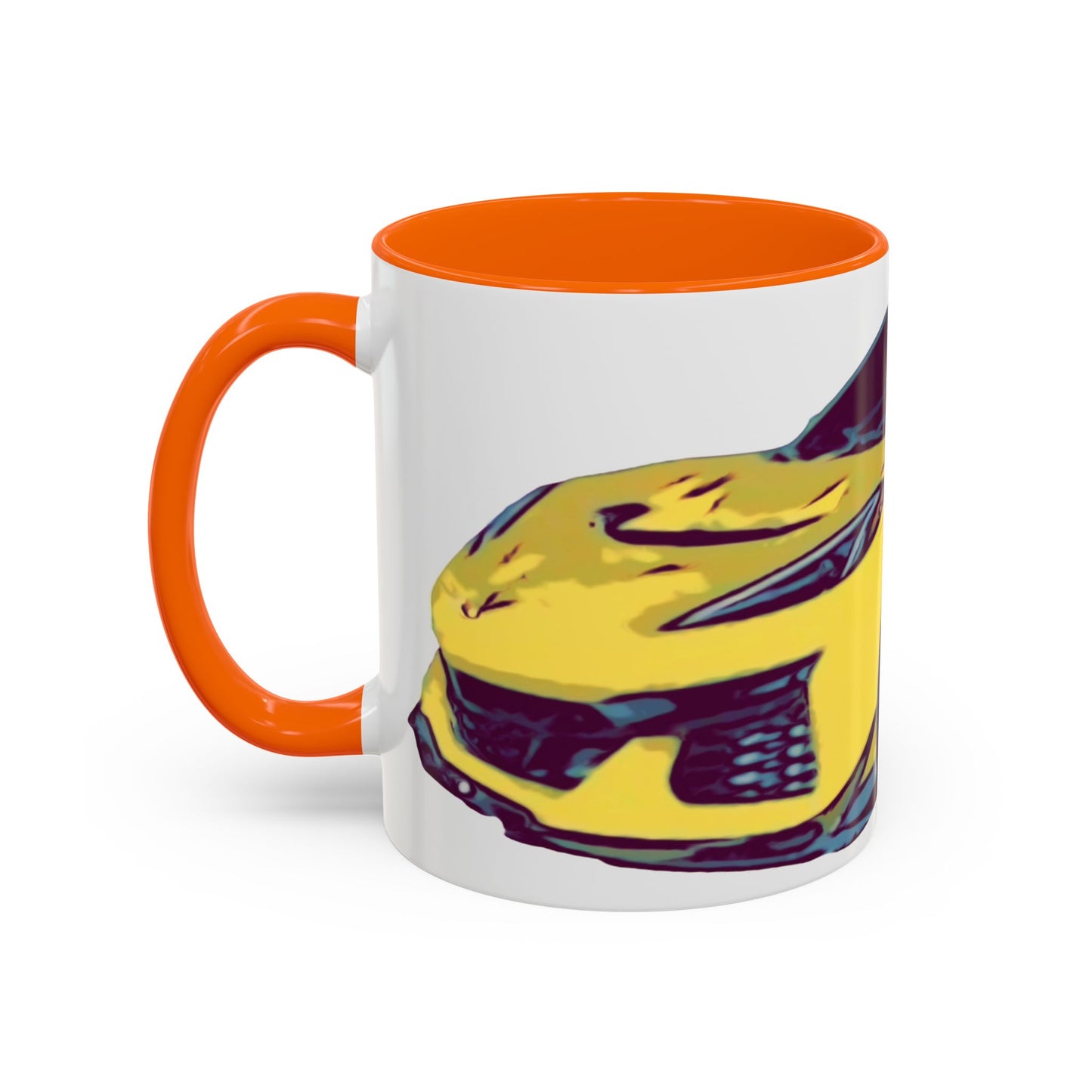 ZR1 Lover Coffee Mug — Yellow Sports Car & Boston Terrier Accent Mug (11/15 oz)