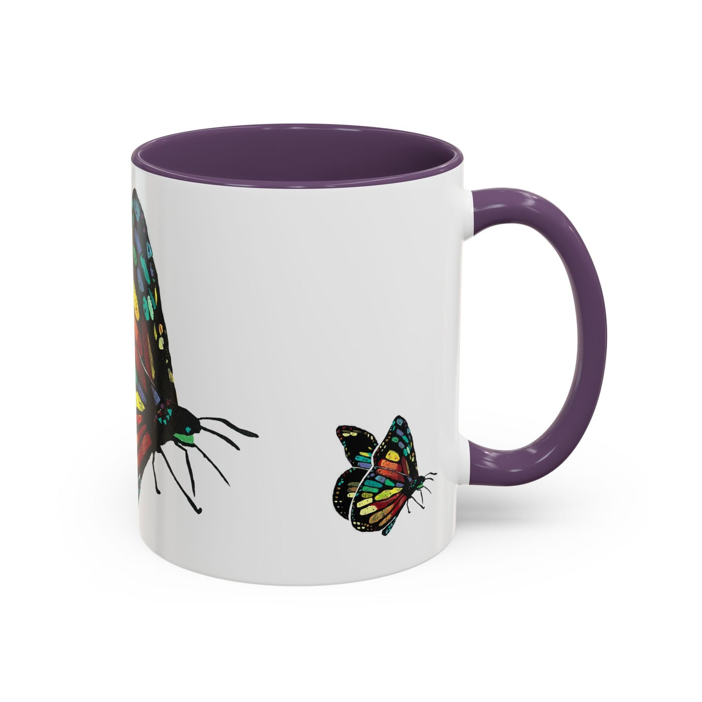 Colorful Butterfly Coffee Mug — Vibrant Monarch Art Accent Mug (11/15oz)