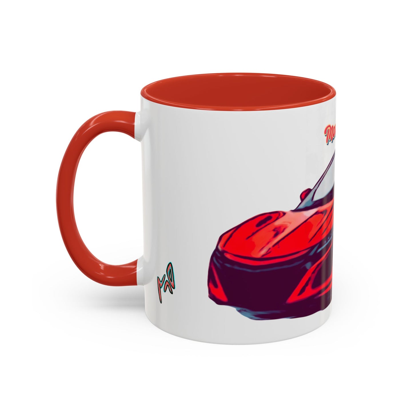 Red NSX Supercar Accent Coffee Mug — MovinchiArtDesigns Sports Car Graphic