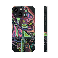HEART ATTACK Abstract Neon Face Tough Phone Case – Vibrant Art Phone Cover