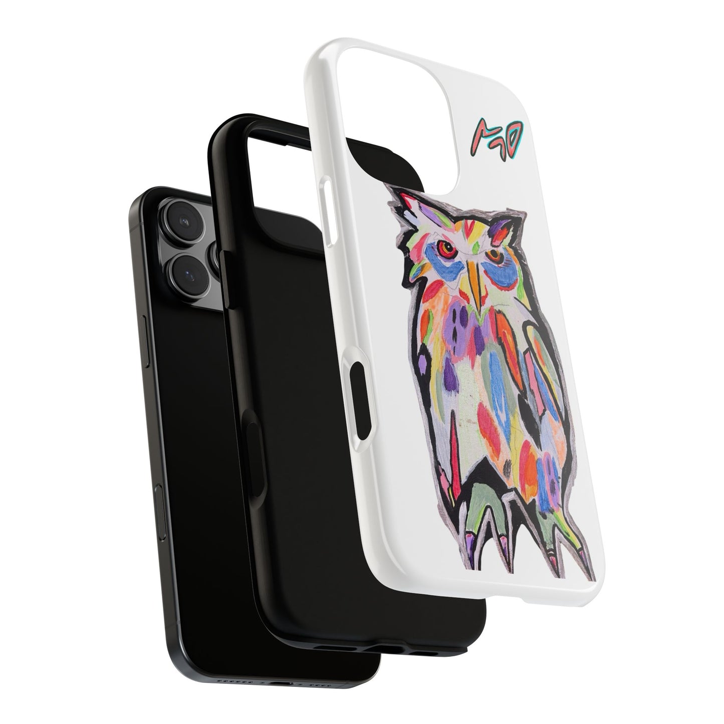 Colorful Owl Phone Case — Artistic Owl Illustration Tough Case