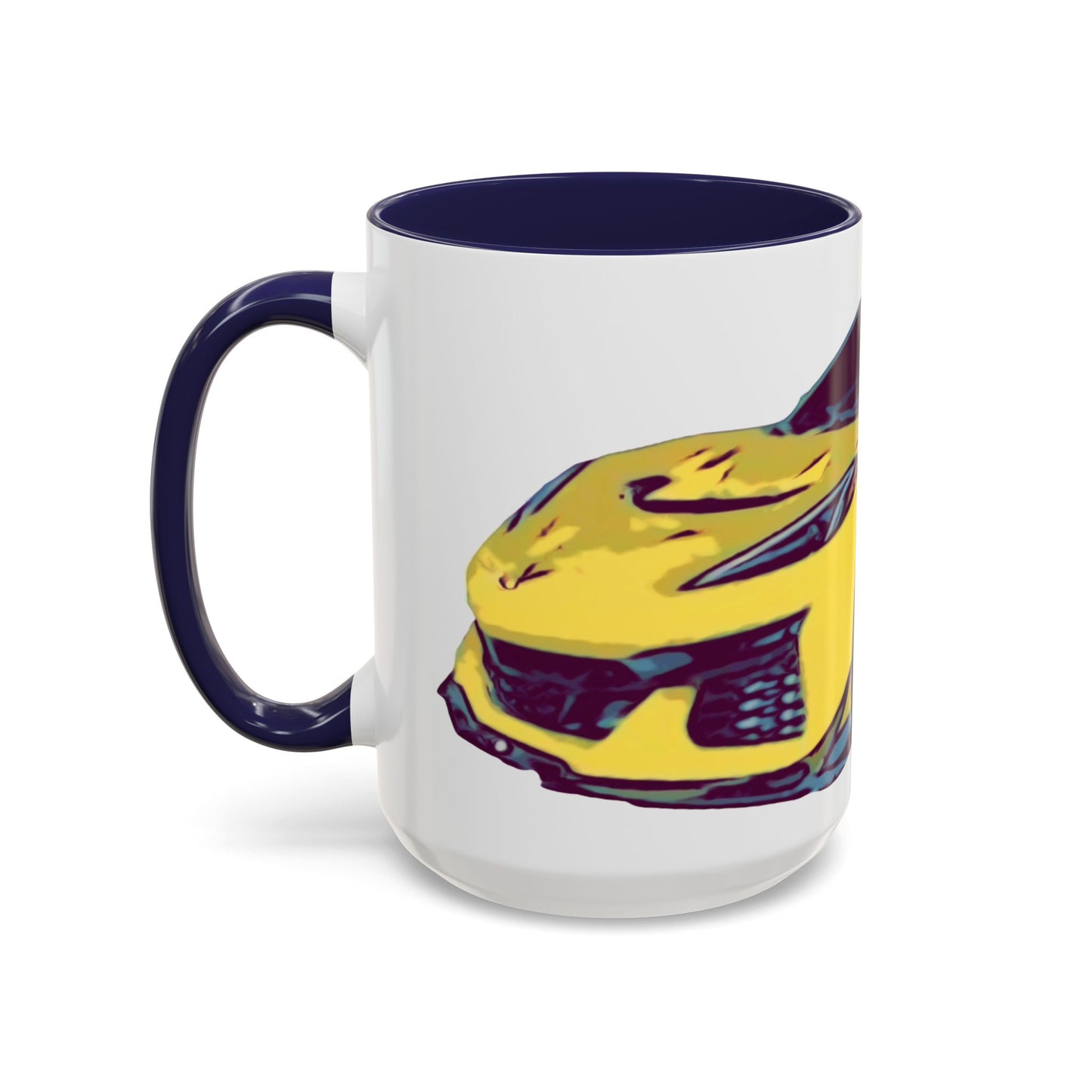 ZR1 Lover Coffee Mug — Yellow Sports Car & Boston Terrier Accent Mug (11/15 oz)