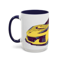 ZR1 Lover Coffee Mug — Yellow Sports Car & Boston Terrier Accent Mug (11/15 oz)