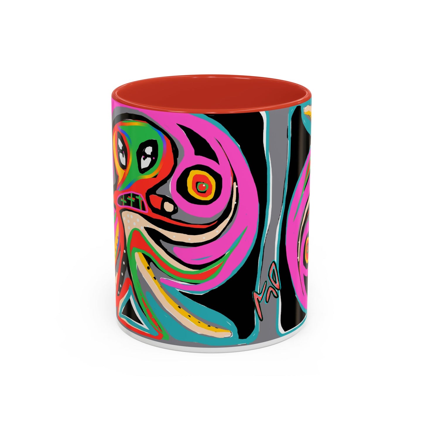 Abstract Neon octopussy Coffee Mug — Colorful Pop Art Accent Mug (11/15oz)
