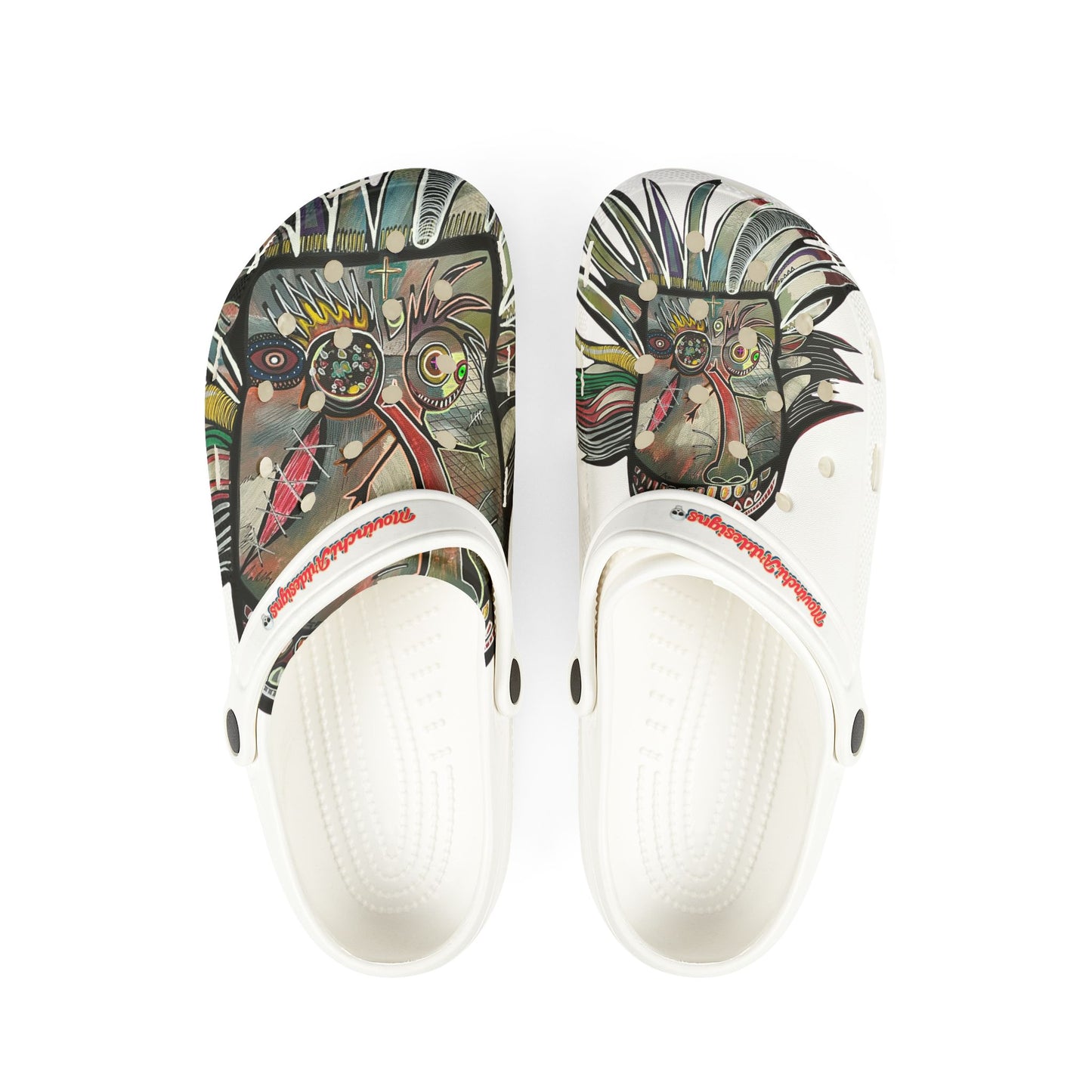 Artistic Tribal Mask EVA Foam Clogs - Printed Slip-On Garden Shoes