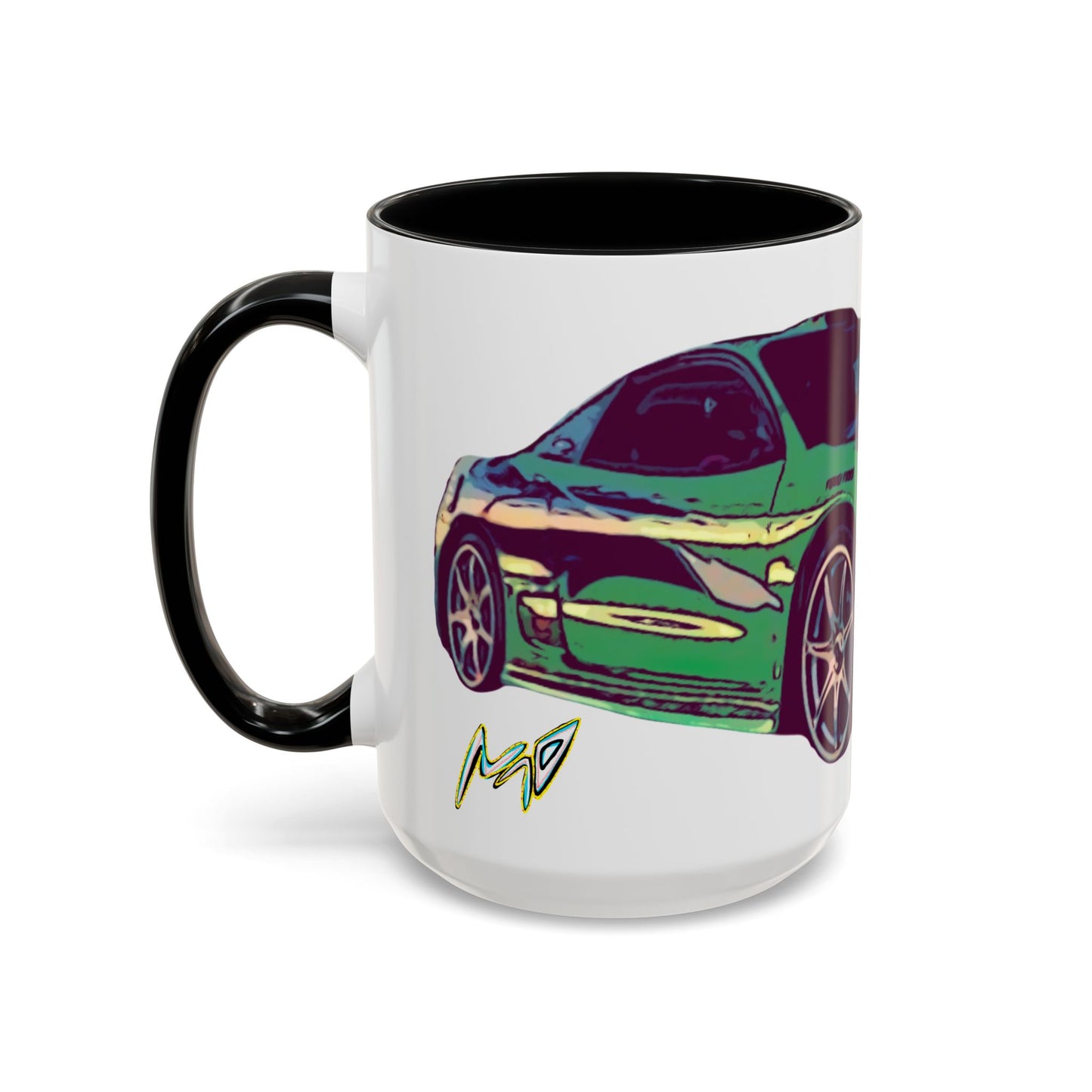 Coffee Mug —ECLIPSE  Neon Sports Car Design with "MovinchiArtDesigns" Logo
