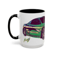 Coffee Mug —ECLIPSE  Neon Sports Car Design with "MovinchiArtDesigns" Logo