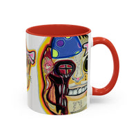 POOKIES BEAR Cat Skull Accent Coffee Mug — Day of the Dead Gothic Cat Design