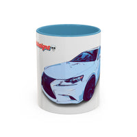 IS300 Car Lover Accent Coffee Mug – White Sports Sedan Design (11oz & 15oz)
