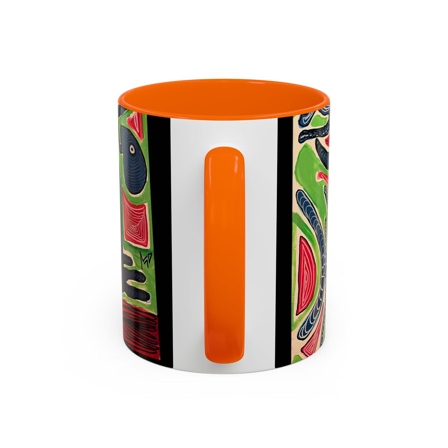 AFTER LIFE.  Abstract Tribal Art Coffee Mug — Colorful Surreal Accent Mug