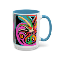 Abstract Neon octopussy Coffee Mug — Colorful Pop Art Accent Mug (11/15oz)