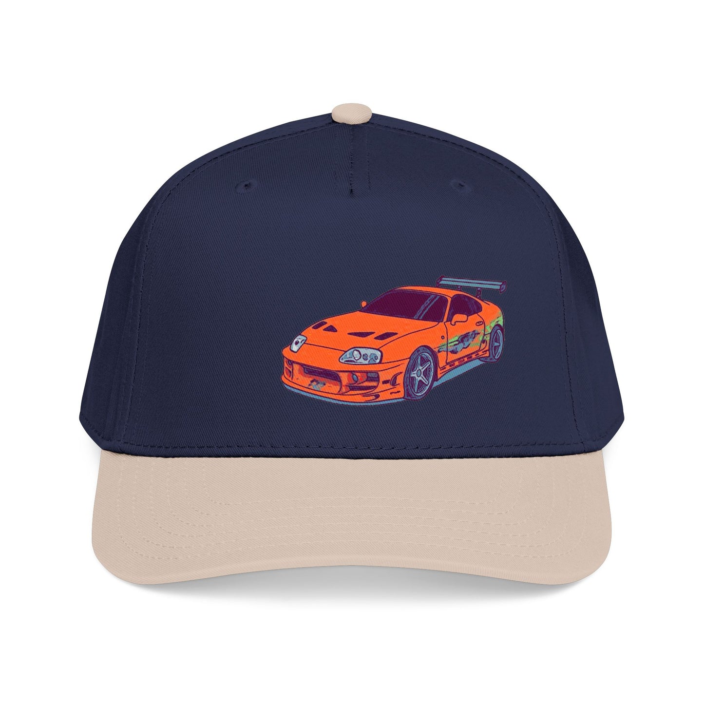 2JZ.  Retro Orange Sports Car Baseball Cap — Vintage JDM Supra Snapback