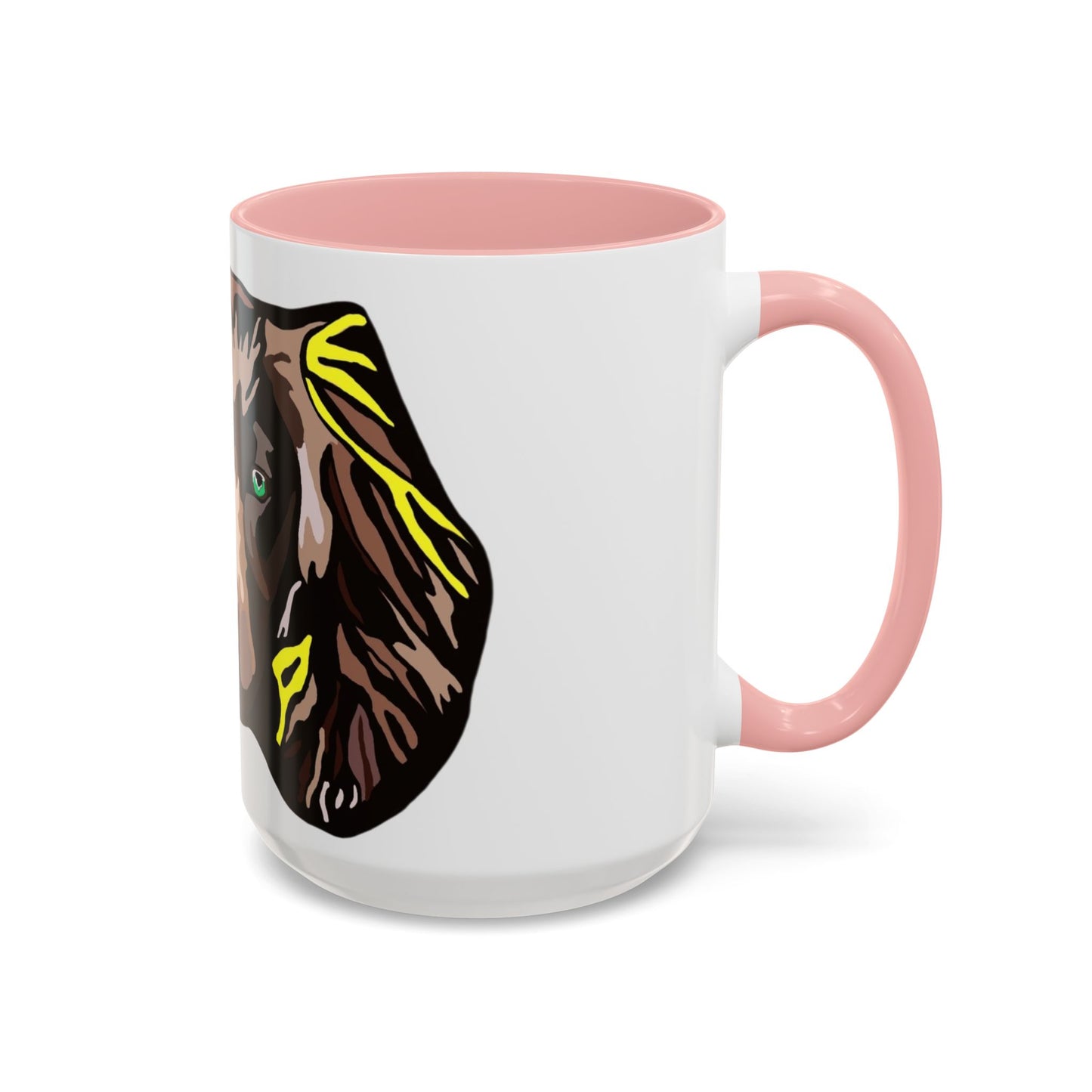 MR COCKER Dog Portrait Accent Coffee Mug — Brown Spaniel Art Mug (11/15oz)