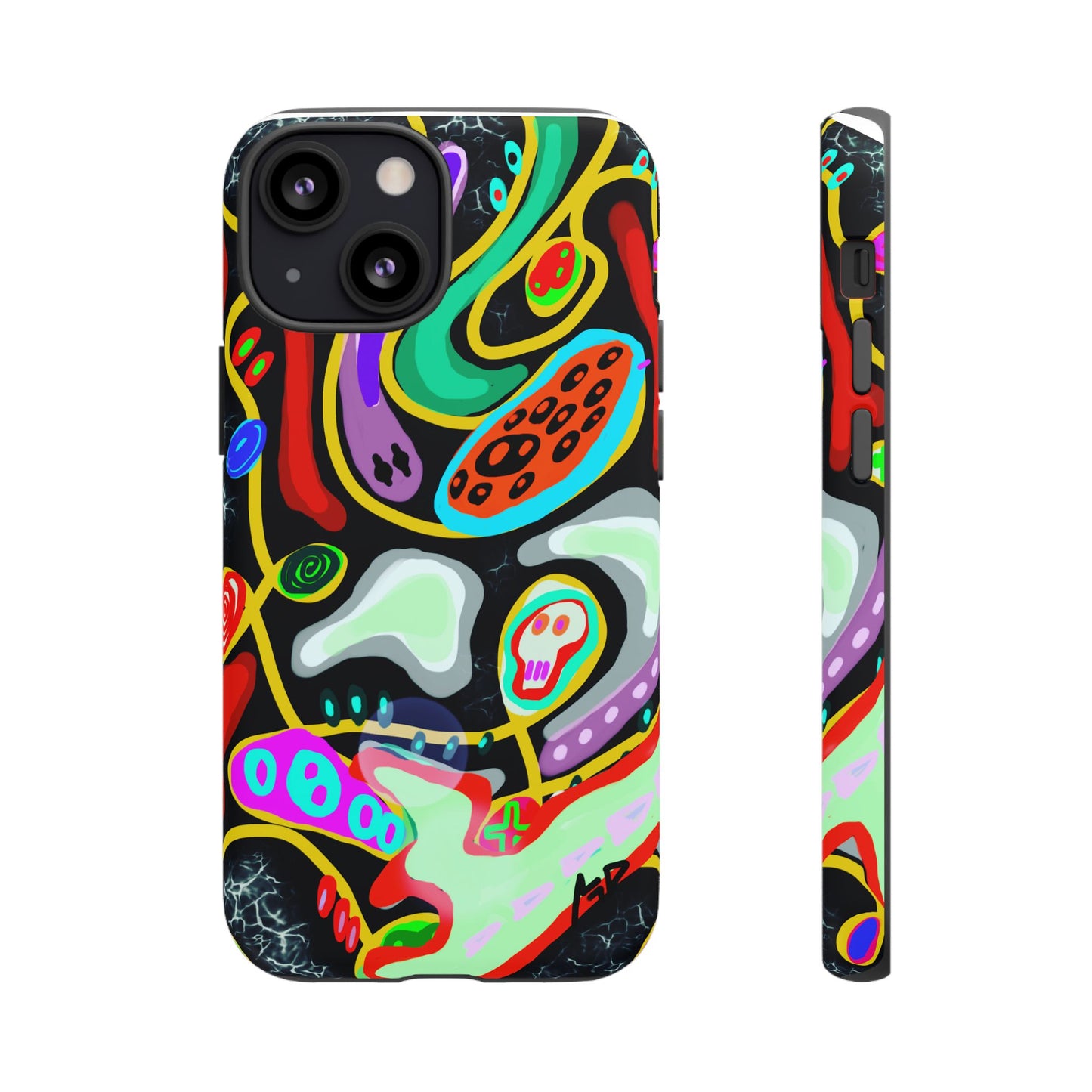 CRAZY4  Abstract Neon Skull Phone Case — Colorful Psychedelic Protective Cover
