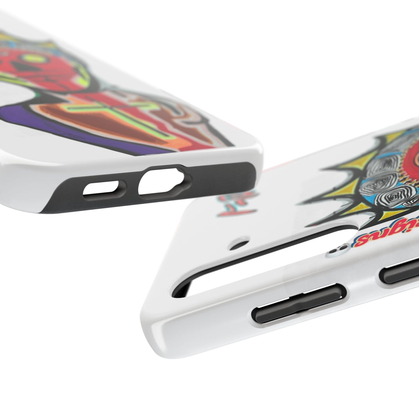 Artistic Crown KING GRAY  Skull Tough Phone Case — Colorful Abstract Guardian Design