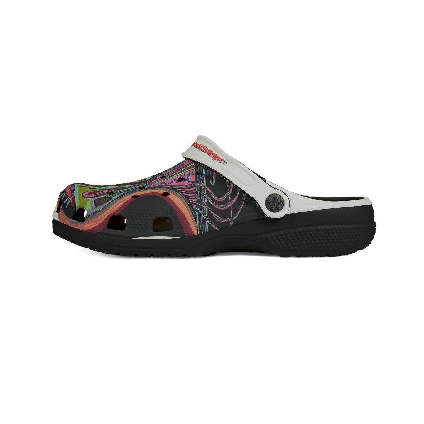 HEART ATTACK  Abstract Neon Clog Shoes – Colorful Psychedelic EVA Foam Clogs