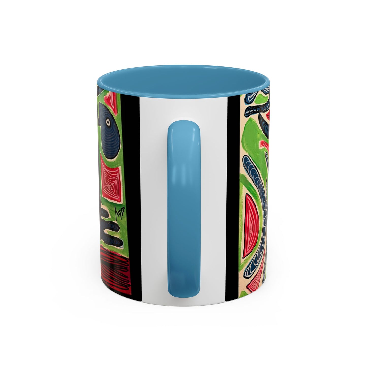 AFTER LIFE.  Abstract Tribal Art Coffee Mug — Colorful Surreal Accent Mug