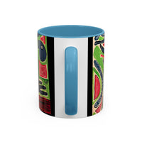 AFTER LIFE.  Abstract Tribal Art Coffee Mug — Colorful Surreal Accent Mug