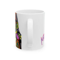 Colorful HUSKY Dog Ceramic Mug — Vibrant Pop Art Puppy Coffee Cup (11oz/15oz)