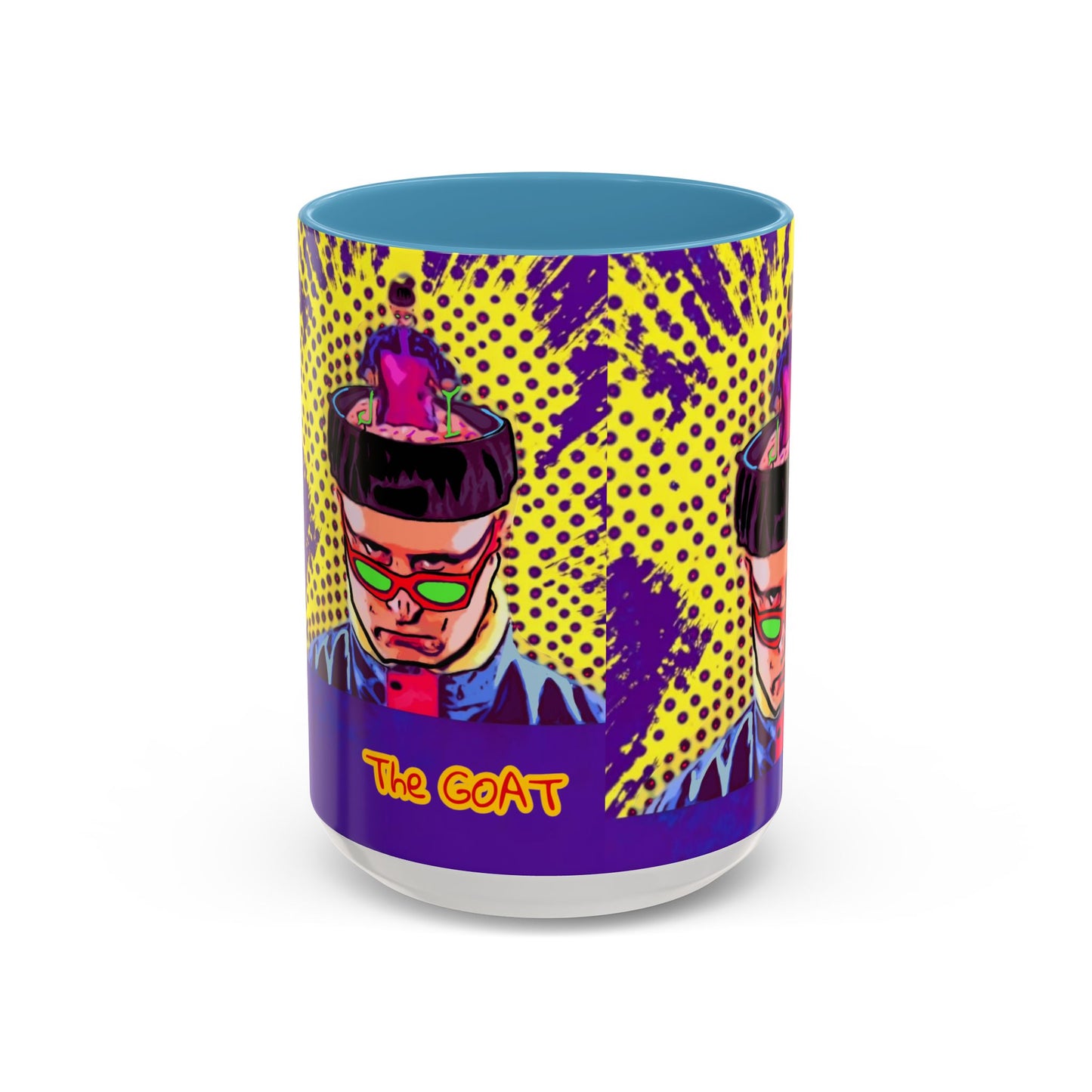 OLIVER TREE"The GOAT" Pop Art Coffee Mug – Colorful Retro Graphic Accent Mug (11/15oz)
