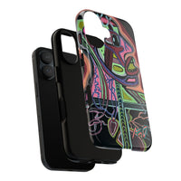 HEART ATTACK Abstract Neon Face Tough Phone Case – Vibrant Art Phone Cover