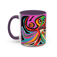 Abstract Neon octopussy Coffee Mug — Colorful Pop Art Accent Mug (11/15oz)