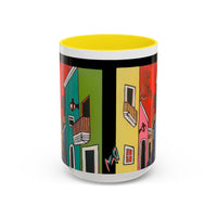 VIEJO SAN JUAN,  Colorful Cityscape Coffee Mug — Vibrant European Street Accent Mug