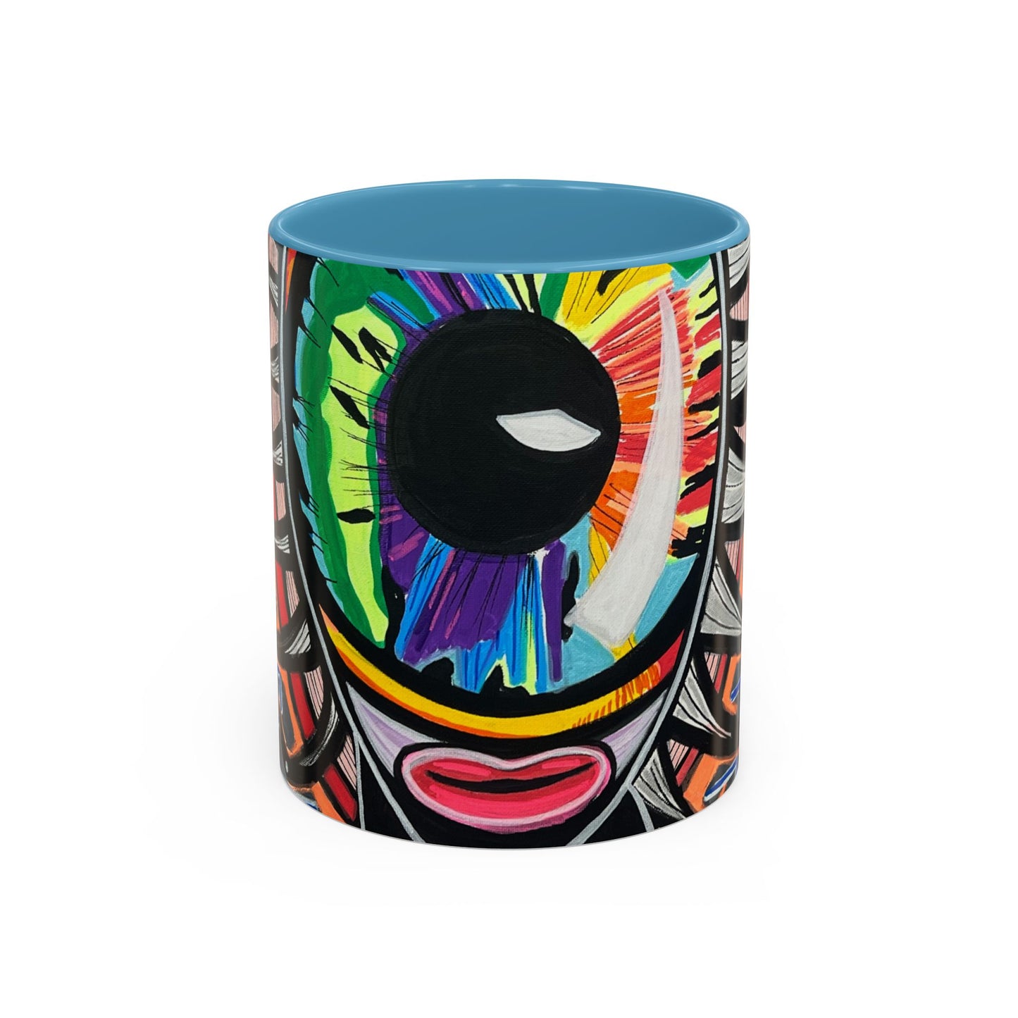 Abstract Street-Art Eye Coffee Mug — Colorful Graffiti Accent Mug (11/15 oz)
