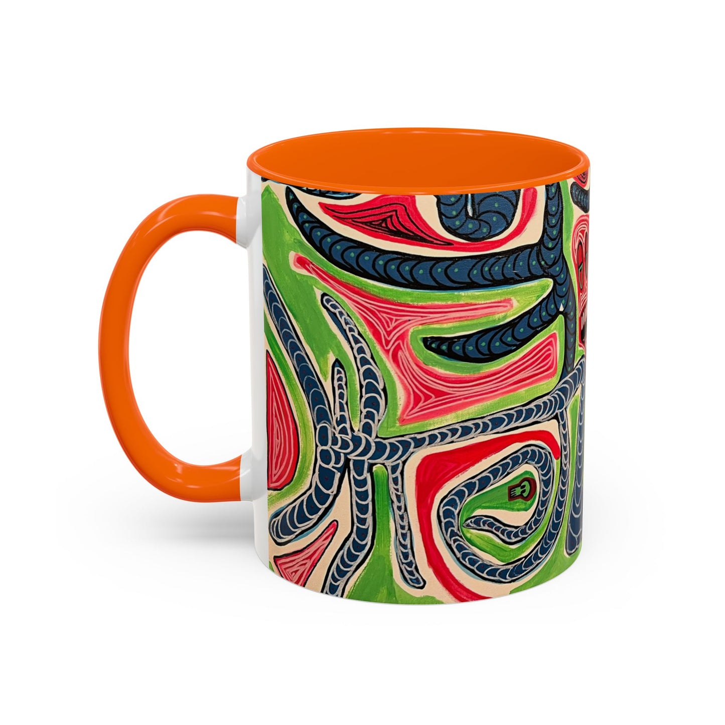 AFTER LIFE2.0  Abstract Neon Doodle Coffee Mug — Colorful Surreal Art Accent Mug (11/15oz)