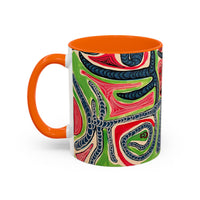 AFTER LIFE2.0  Abstract Neon Doodle Coffee Mug — Colorful Surreal Art Accent Mug (11/15oz)