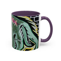 CHUPACABRAS.  Green Monster Art Coffee Mug — Spooky Neon Creature Accent Mug (11/15oz)