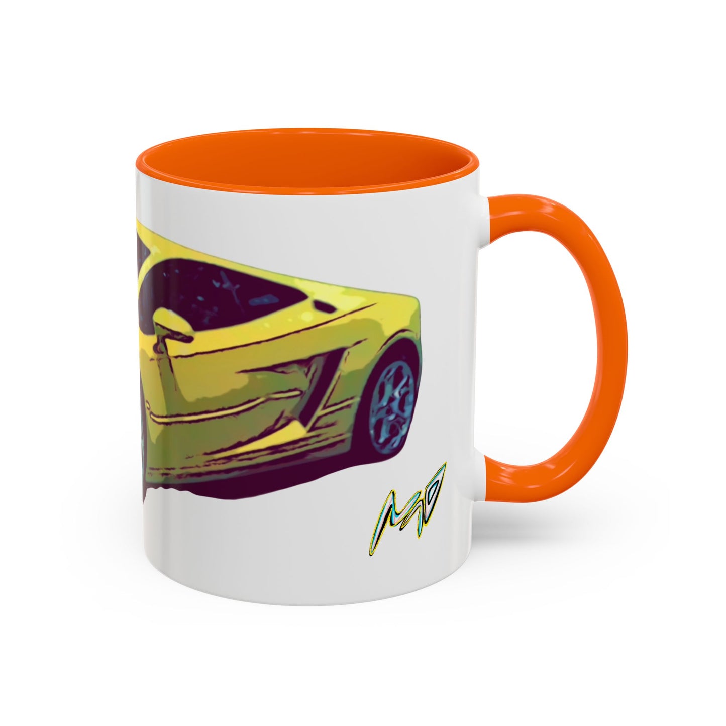 GALLARDO.  Sports Car Coffee Mug — Yellow Supercar Accent Mug (11/15oz)
