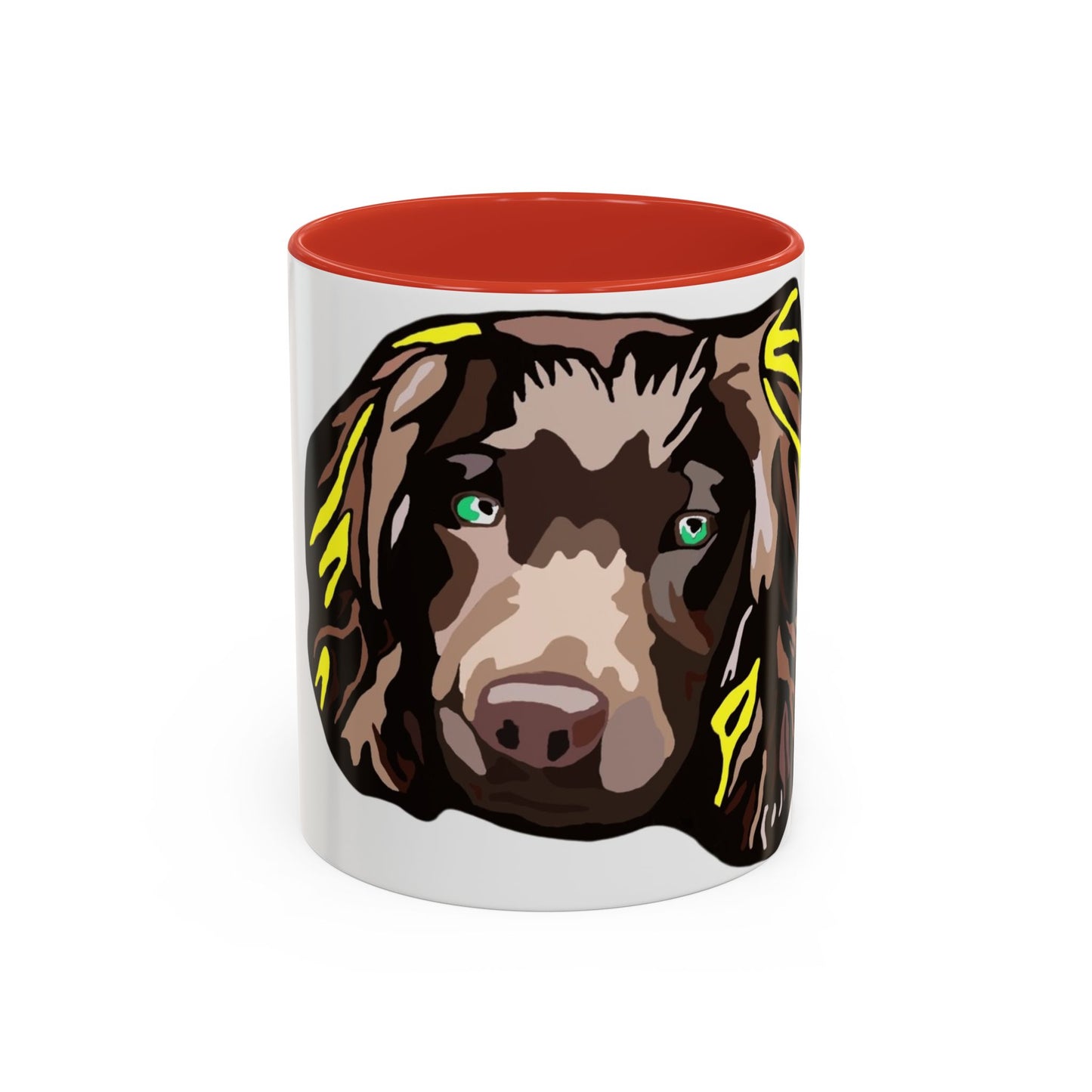 MR COCKER Dog Portrait Accent Coffee Mug — Brown Spaniel Art Mug (11/15oz)