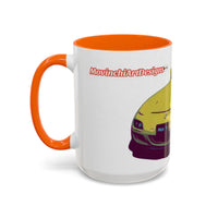 RX7  Coffee Mug — Yellow Sports Car Illustration Accent Mug