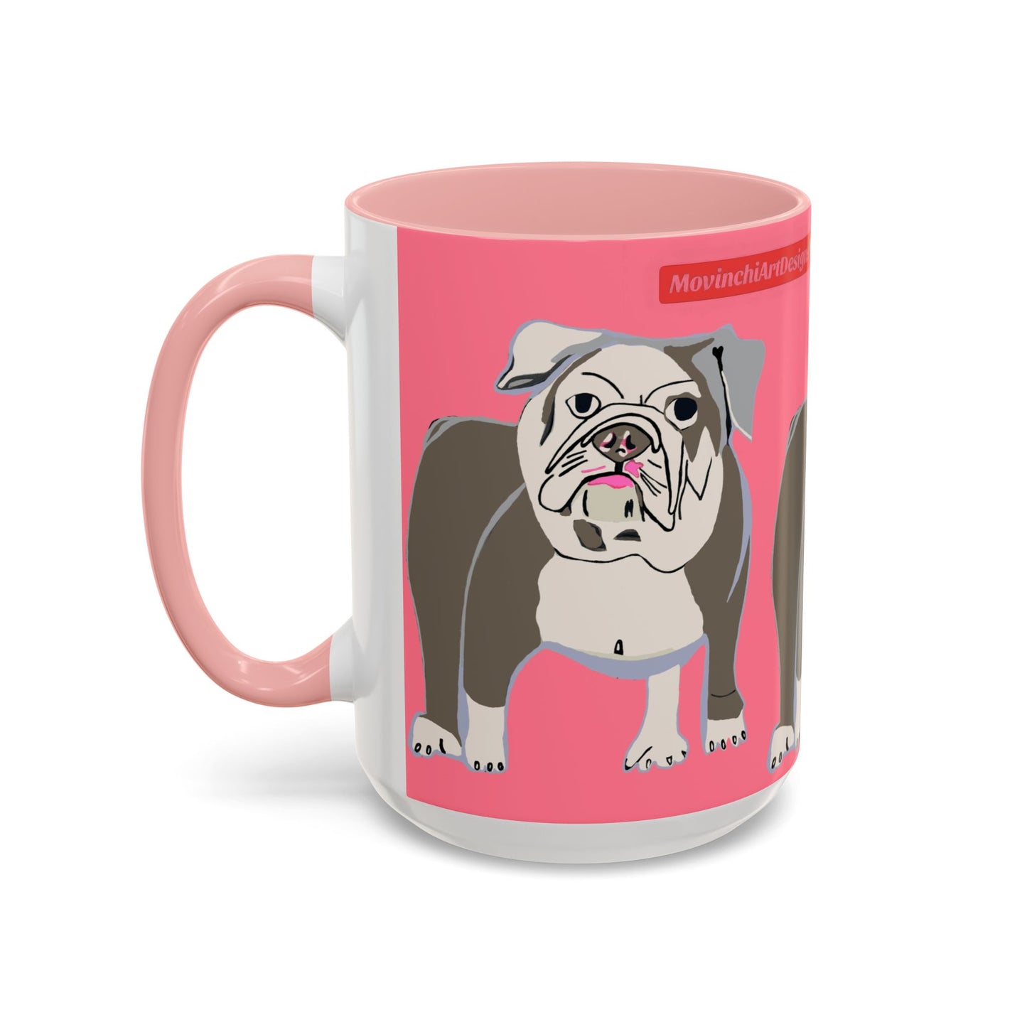 Bulldog Accent Coffee Mug — Cute Pink Dog Lover Mug (11/15oz)