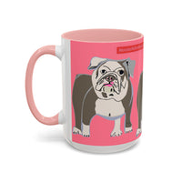 Bulldog Accent Coffee Mug — Cute Pink Dog Lover Mug (11/15oz)