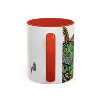 Colorful RYDER.   Abstract Jester Accent Coffee Mug — MovinchiArtDesigns